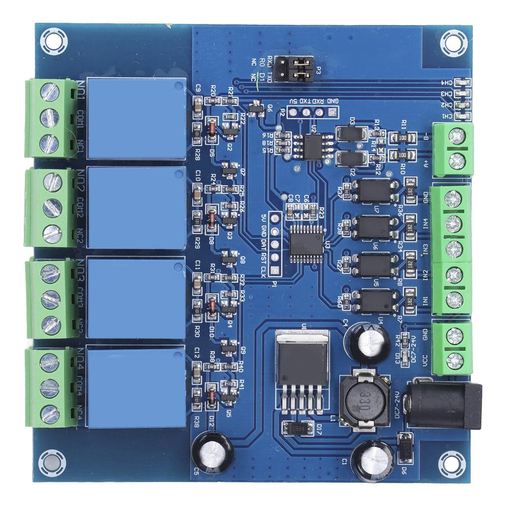 4-канальный релейный модуль PCB RTU Релейная плата Переключатель RS485 TTL Предотвращение обратного соединения