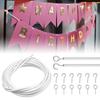 Curtain Wire Set 4 Metre Length Wire With 6 Hooks and 6 Screw Eyes For Net Curtain Hanging Kits Drapery Accessories