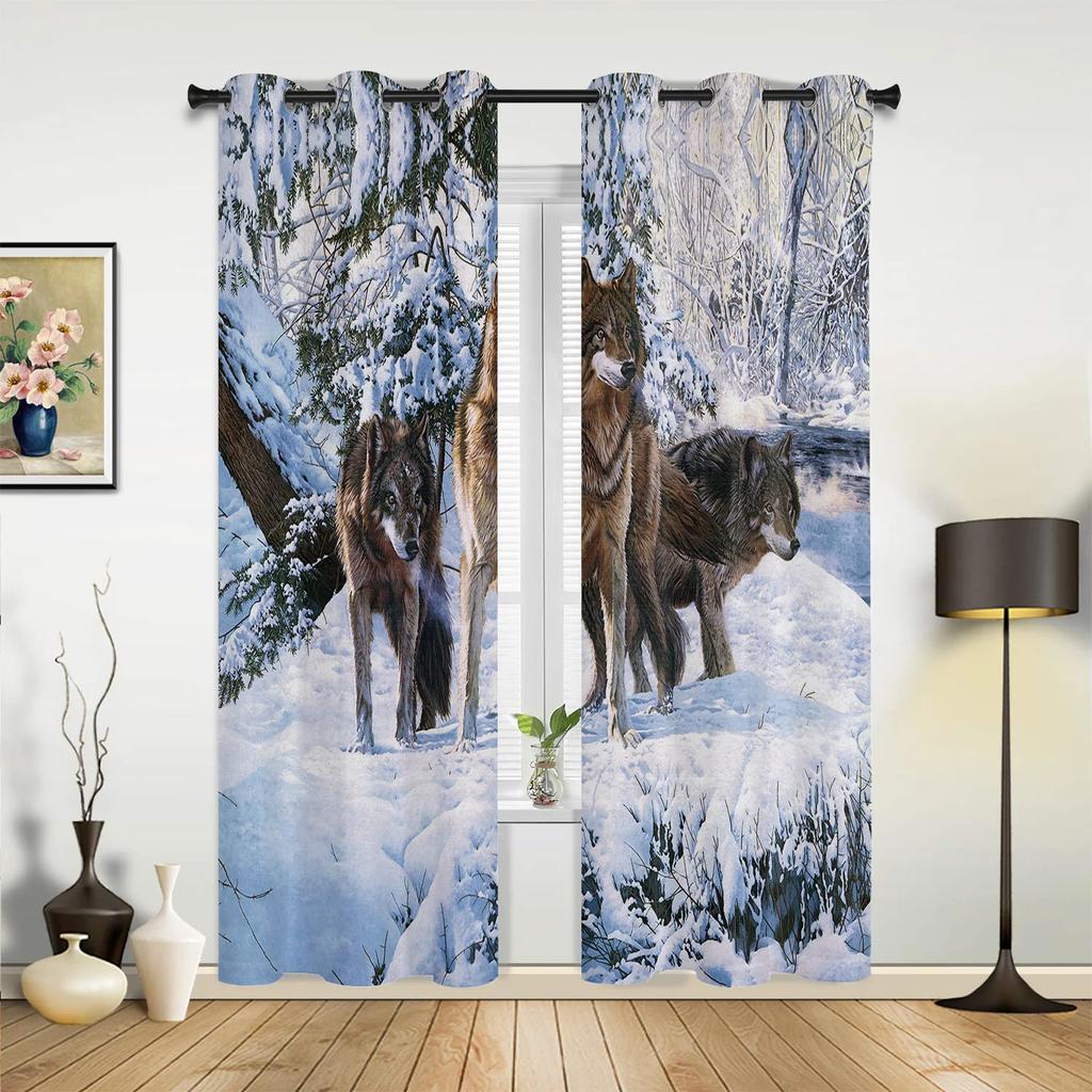 Шторы Животное Белый Волк для Спальни Гостиной Драпировка Кухня Детская Комната Занавеска для Окна Современный Домашний Декор