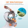 Snorkel Full Face Cover with Foldable Dry Snorkel Tube Anti-Fog Anti-Leak Snorkeling Face Cover