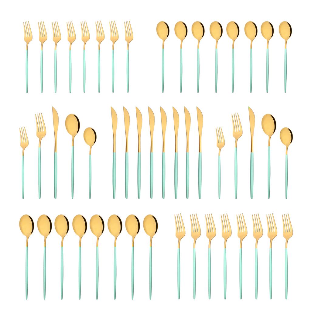 10 человек, черные, серебряные столовые приборы, набор столовых приборов, нож, десертная вилка, ложка, столовая посуда, набор посуды из нержавеющей стали, вечерние кухонные инструменты