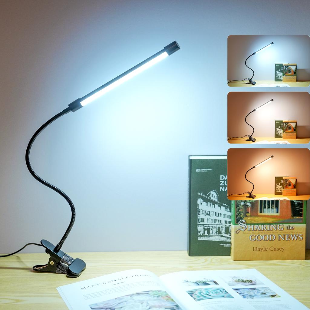 DC5V 10W 36 LED Clamp Clip Desk Lamp USB Powered Operated/ 3 Colors Temperature Changing/ 10 Levels