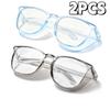 2pcs Transparent Safety Dust Sealed Closed Women's Goggles with Anti Fog Lenses and Scratch Resistant Work Glasses