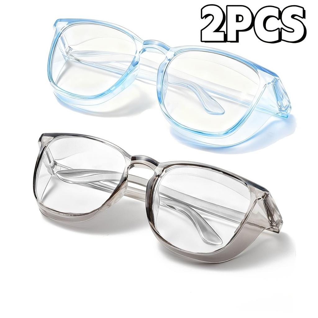 2pcs Transparent Safety Dust Sealed Closed Women's Goggles with Anti Fog Lenses and Scratch Resistant Work Glasses