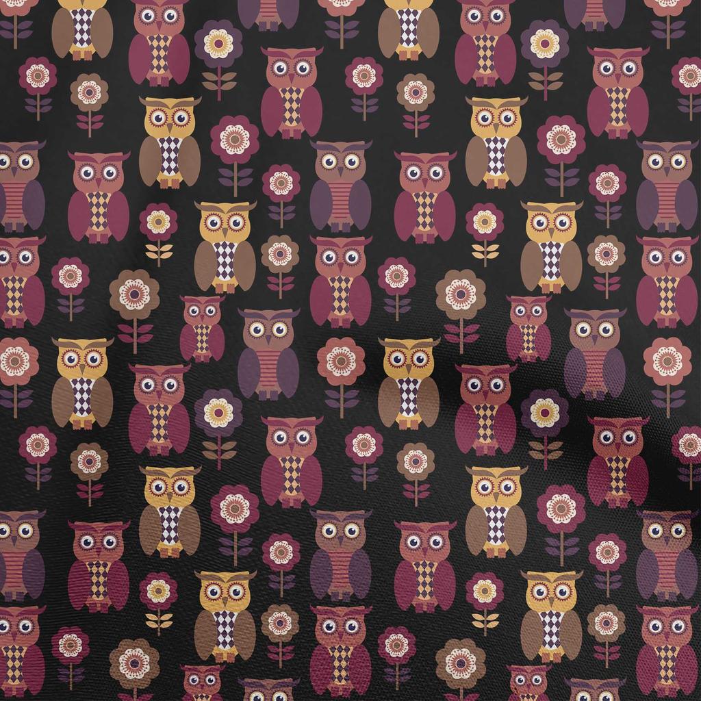 oneOone Cotton Flex Medium Blue Fabric Owl Sewing Craft Projects Fabric Prints By Yard 40 Inch