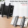 1Pcs Double Opening Door Hinge With Inner And Outer Thickened Spring Silent Hinges 3/4/5/6inch Stainless Steel Free Spring Hinge