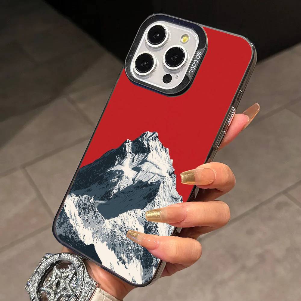 Zermatt Matterhorn Swiss Mountain Phone Case For iPhone 17,16,15,14,13,12,11 Plus,Pro MaxColorful Silver Phone case Funda Cover