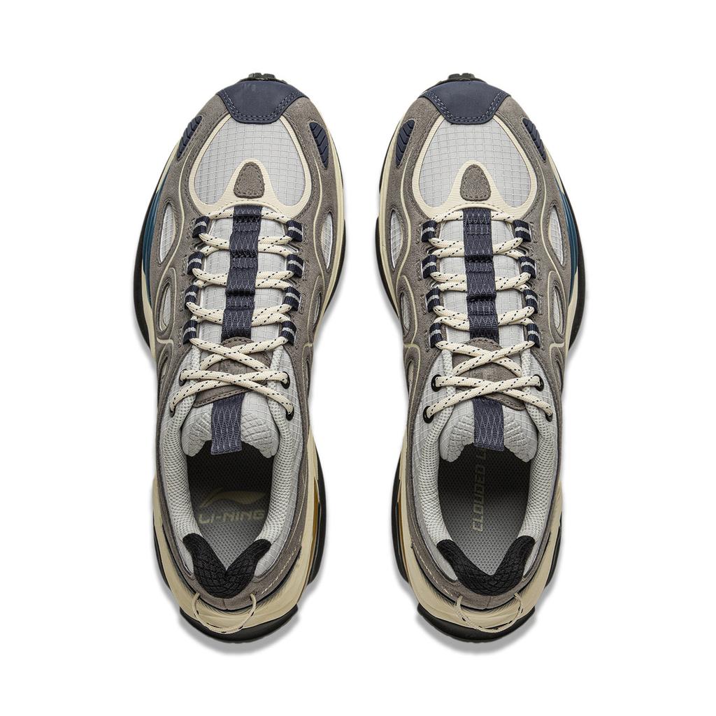 Li Ning Cloud Leopard Светоотражающие Модные Спортивные Нескользящие Амортизирующие Полувысокие Повседневные Кроссовки Унисекс Повседневная Обувь Серо-Синий AZGV069-2