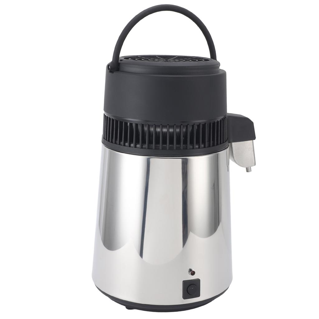 4L Distilled Water Maker Silver 750W Stainless Steel Automatic Countertop Water Distiller with