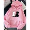 2025 Streetwear Hoodies Women Sweatshirt Autumn Spring Long Sleeve Harajuku Cat Print Sweatshirts Casual Pullover