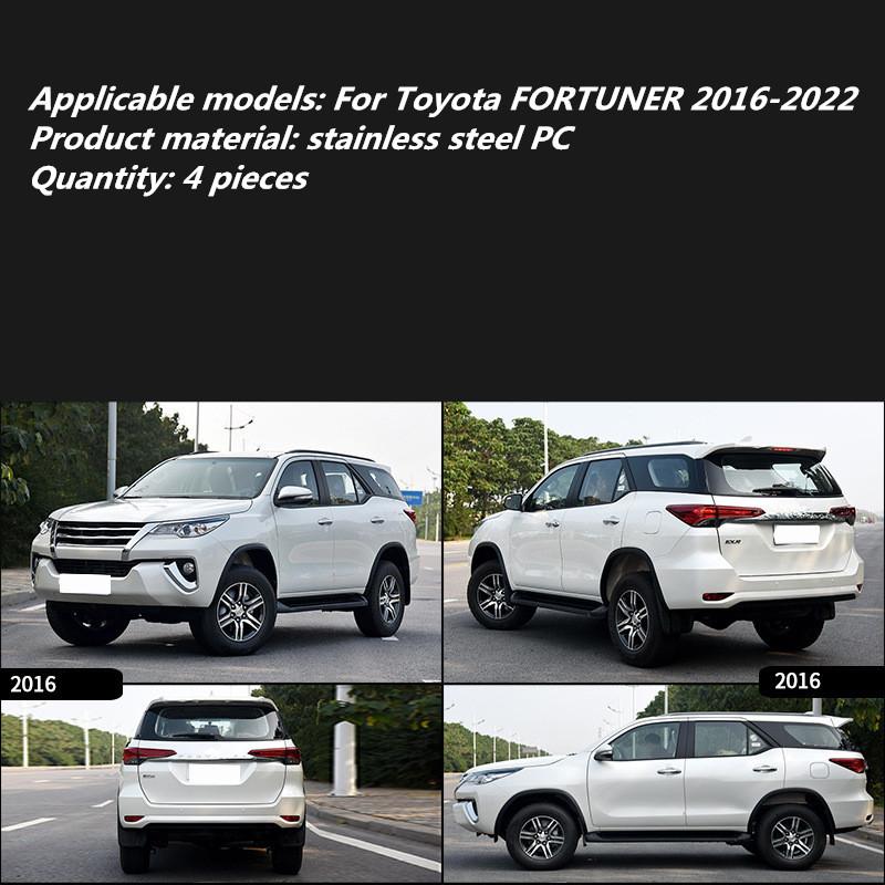 Для Toyota FORTUNER 2016-2024 Внешняя отделка Хром Детали из нержавеющей стали Дефлекторы Козырьки Защита от дождя Дверные вентиляционные решетки Вентиляционный козырек