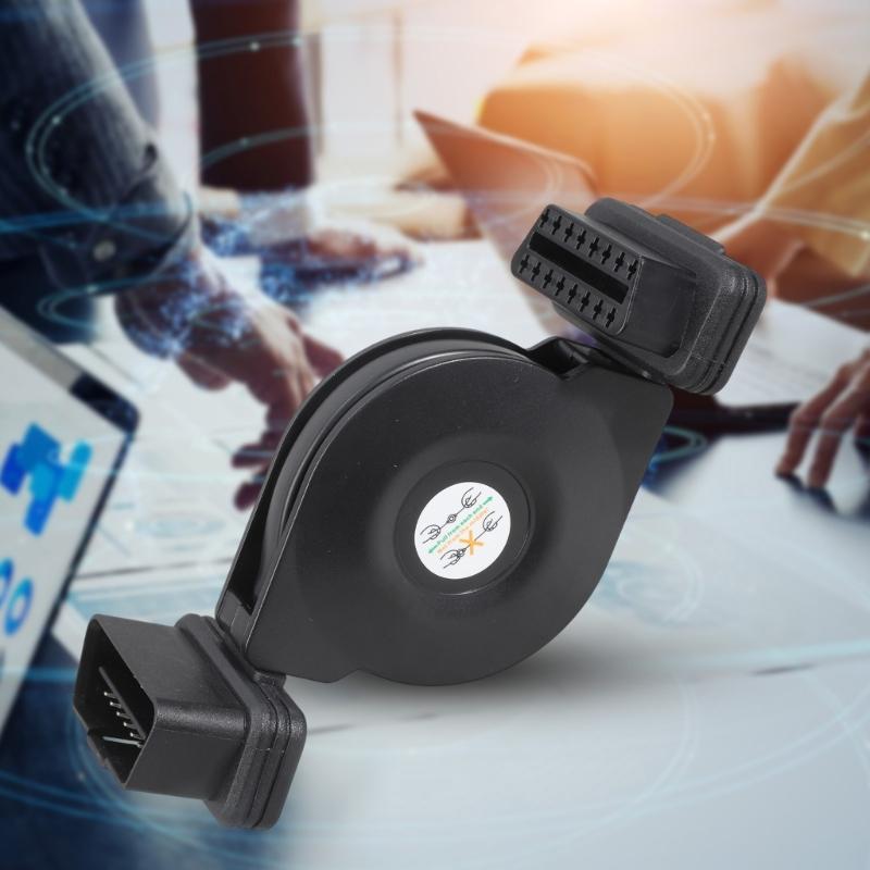 Adjustable Length OBD2 Extension Cable 16Pin Male To Female Flat Ribbon Connectors For Car Diagnostic Scanner GPSs Trackers