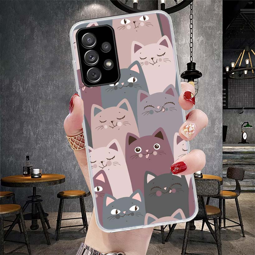 Чехол для телефона с рисунком милых котов для Samsung Galaxy A51 A52 A71 A72 A42 A32 A22 A02S A12 5G A21S A31 A41 M12 M21 M31S She