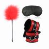 Erotic Bdsm Set Sexy Leather Plush Sex Bondage Kit of Handcuffs Feather Blindfold Flirt Exotic Accessories for Couples Sex