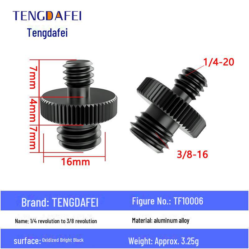 Адаптер для штатива с креплением на стойку для освещения и поворота камеры с резьбой 1/4" на 3/8" на M4/M5/M6/M8