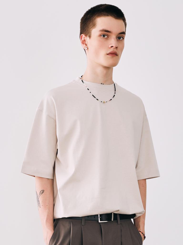 ESN Supima Cotton Short Sleeve T-Shirt Beige