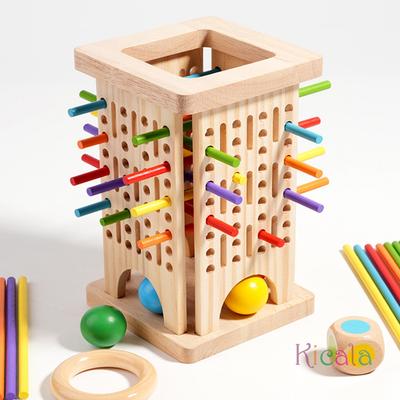 Игра Монтессори Деревянная настольная игра Деревянная башня из палочек Игрушка Кубики Развитие Палочки Счет Математика Обучающая настольная игра для детей