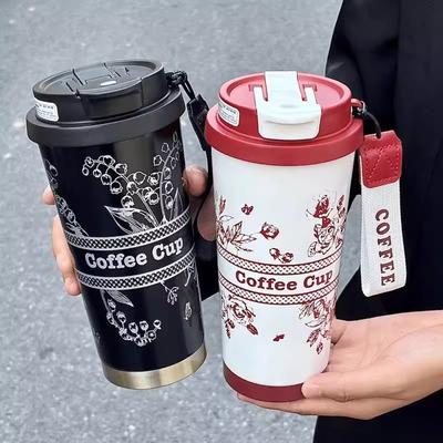 500 мл Термокружка для кофе Thermo Cafe Автомобильная термокружка Герметичная дорожная термокружка для кофе Вакуумная фляга Подарок Изолированная кружка для женщин