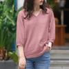 Женская повседневная летняя блузка с круглым вырезом и рукавом 3/4