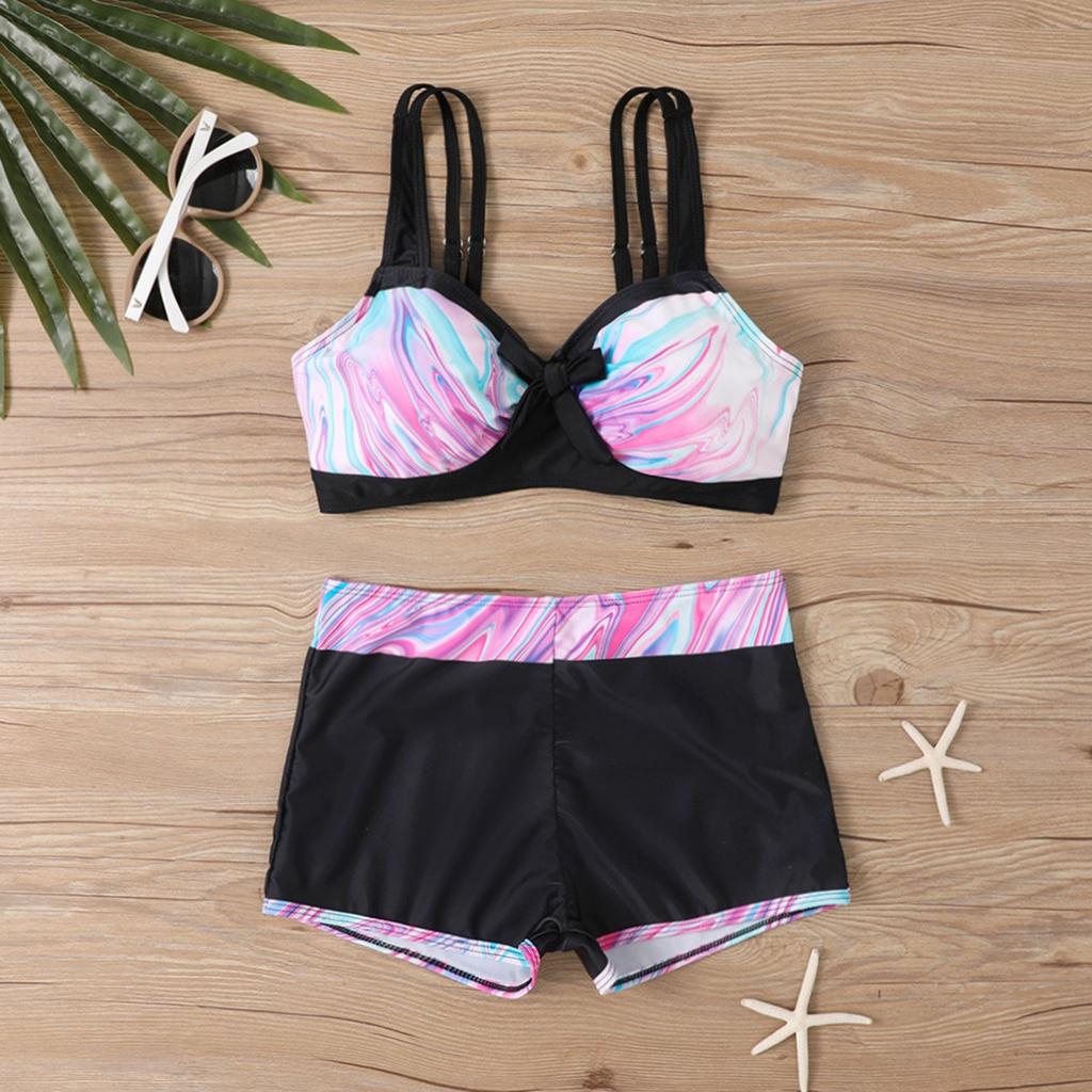 Women's Split Fashion Sexy Bikini Print With Breast Pad Without Steel Bracket Swimsuit