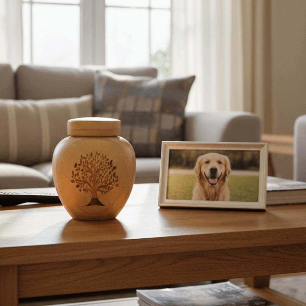 Bamboo Mini Pet Urn Tree Patterns Pet Commemorative Box Dog Keepsake Urns  Memorial Gift