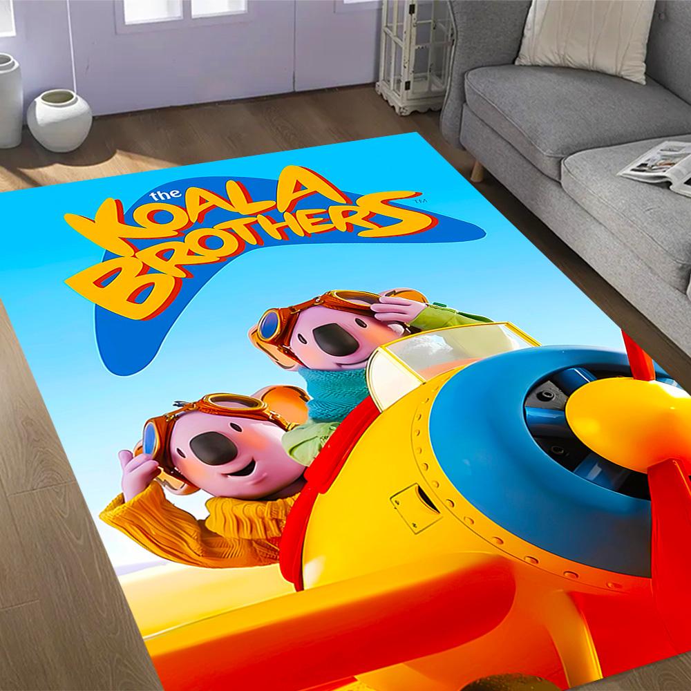 Koala Brothers Adventure Flight Themed Anti-Slip Rugs - Polyester Home Decor, Suitable for Bedrooms, Living Rooms, Doorways, Studios, and Decorations