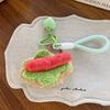 Kawaii Funny Simulation Food Keychain Burger Bag Keyring Cute Cake Plush Pendant  Boys/Girls