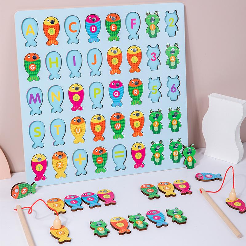 Магнитная Деревянная Монтессори Многофункциональная Доска для Сопоставления Цифры Алфавит Познание Пазл Дошкольное Обучение Развивающие Игрушки