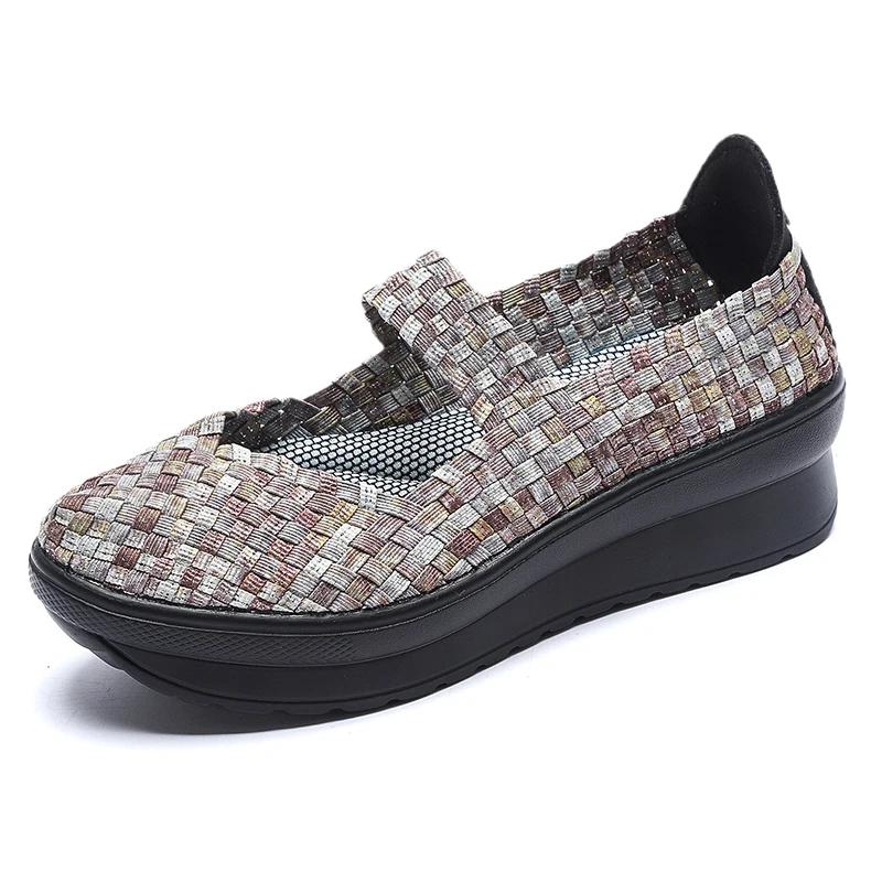 Модные летние женские балетки 2025 Новая мода Эластичная лента Плетеные туфли Дышащие Легкие Женские Повседневные Лоферы Zapatos De Mujer
