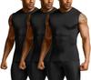 Compression Wear for Tank UV Sweat Quick Sports [ATHLIO] Men, Top, Sleeveless, 3-Piece Set, Protection, Absorbent, Drying, Training, Running, Fitness,