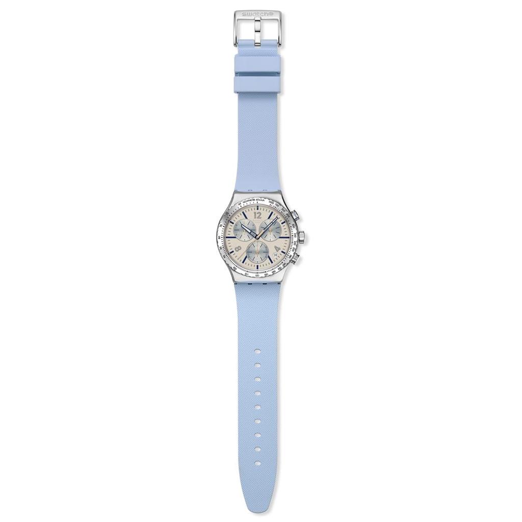 НОВЫЕ IRONY CHRONO BLUESHIFT GLOW YVS536 Унисекс Часы [Swatch] (синий)
