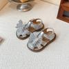 2025 Детские сандалии Летняя новинка Девочка Пляжная обувь Противоскользящие Туфли принцессы для девочки Объемные Детские сандалии Универсальная обувь для девочки