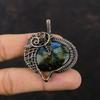 Labradorite Pendant Copper Wire Wrapped Pendant Designer Gemstone Pendant Copper Wire Wrap Jewelry Gift For Wife Handmade Birthstone Pendant