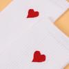 3/5/10/20 Pairs of Women's Crew Socks, White, Heart Pattern, Comfortable, Breathable, Moisture-Wicking
