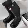 Thick-soled Non-slip Tall Red Rain Boots Outdoor Camping Rain Shoes But Knee Travel Boots Knight Boots