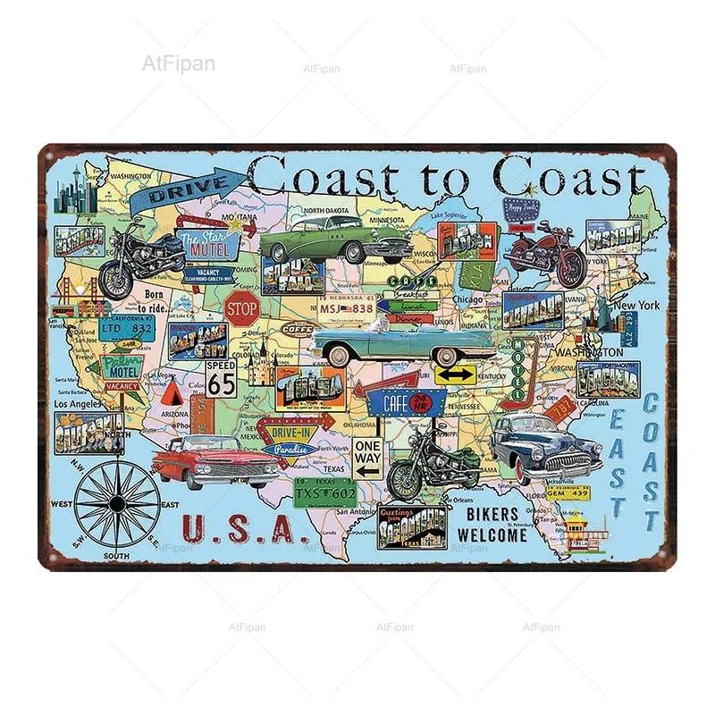 Vintage Motorcycle Garage Metal Plate Classic Tire Poster Shabby Chic Wall Art Decor xCM Metal Painting for Home Retro Cuadr