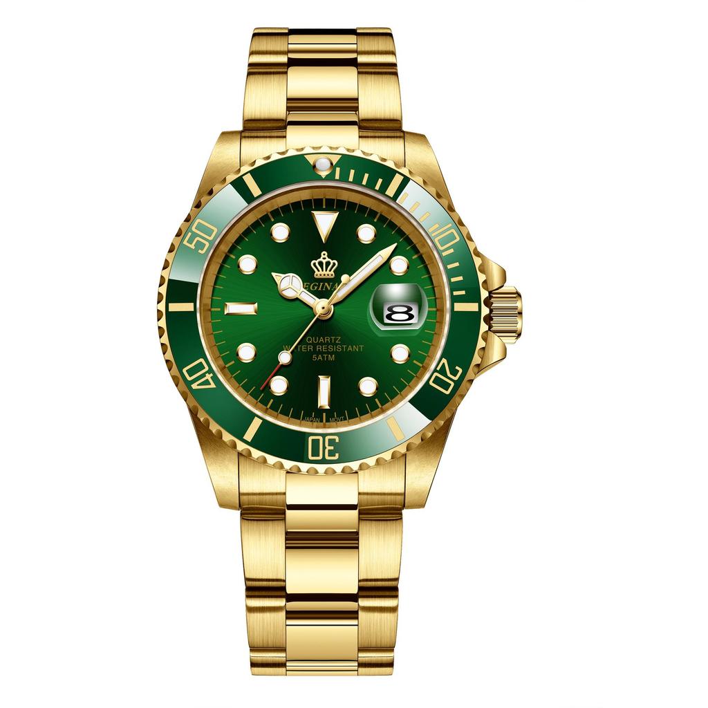 Мужские зеленые часы Submariner Date из нержавеющей стали – Высококлассный минимализм, Водонепроницаемые, Вращающийся безель, Спортивный дизайн для студентов
