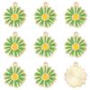 5Pcs Flower Daisy Pendant Alloy Drop Oil Charms For DIY Bracelet Earrings Making Jewelry Findings
