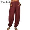 Harem Pants Solid Color Pockets Summer Temperament Loose-fitting Pants for Beach