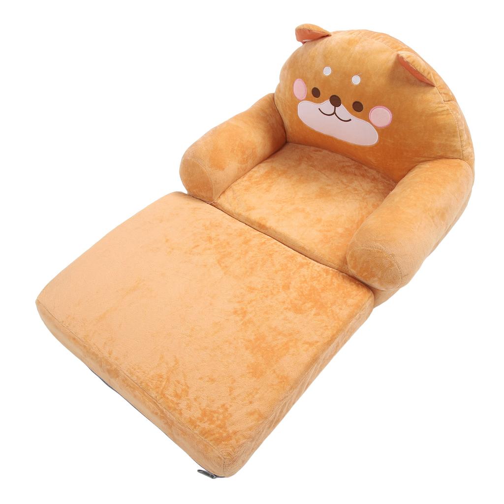 Kids Chair Couch Cartoon Folding Cute Couch Portable Sofa Chair for Home Schools Brown Puppy 2