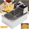 6L 2.5KW Heavy Duty Stainless Steel Electric Deep Fryer Commercial Kitchen Frying Chip Cooker Basket for Buffalo Wings