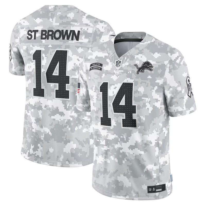 Detroit Lions 14 Amon-Ra St. Brown Football Jersey - Multiple Colors Sizes