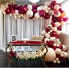 Набор цепочки из латексных шаров цвета бургунди с перламутровым эффектом для дня рождения, комбинация арки из шаров, украшение для свадебной вечеринки, венок