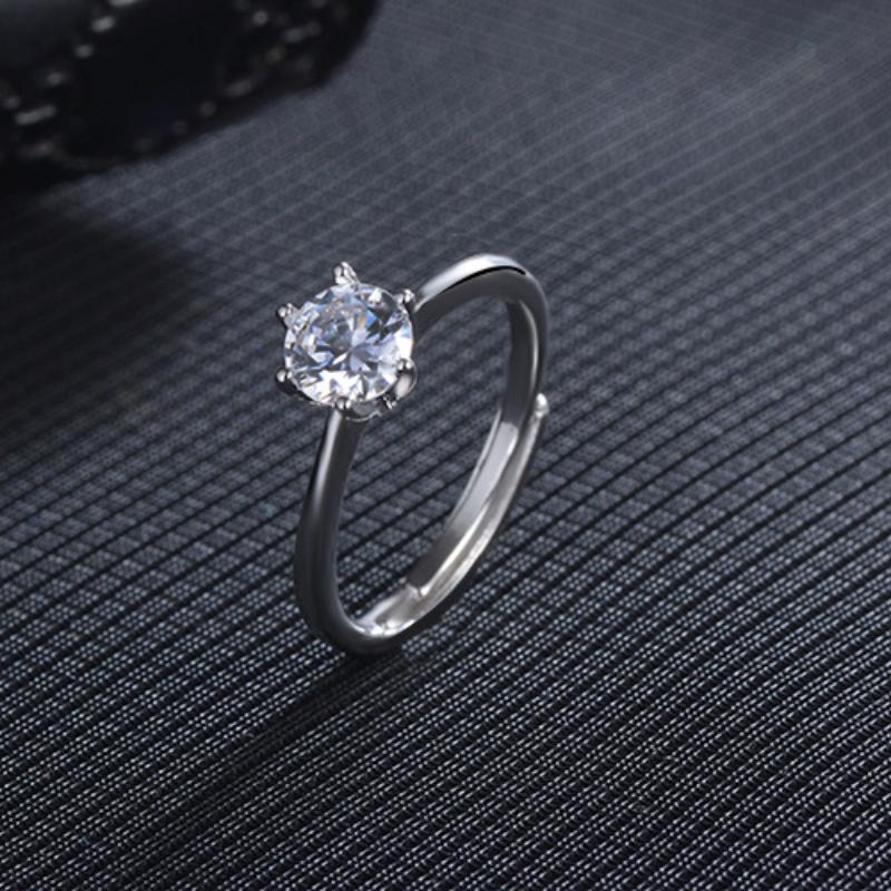 Lindon Classic Copper Alloy Zircon Ring Ladies Jewelry Wedding Promise Party Gift