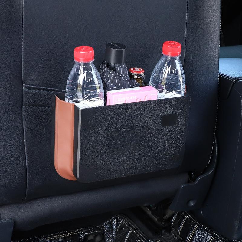 Car Trash Can Organizer Net For Storage Bag Auto Pocket Tablet Phone Glasses Protection Tray Back Table Rear Seat Cup Holder