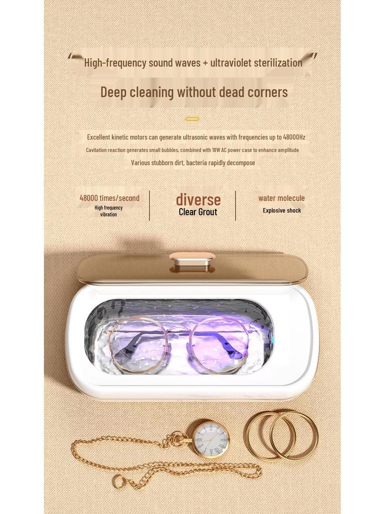 Ultrasonic Blue Light Cleaner for Glasses, Jewelry, and Contact Lens