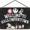 1pcs 2D Halloween Trick-or-Treat Wooden Sign Monster Face Pumpkin Design Rope Hanger Porch Wall or Halloween Garden Party Decora