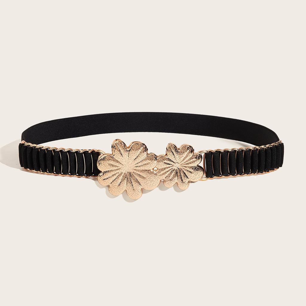 Metallic Waist Ladies Belt With Snap Button Closure For Dresses And Casual Wear