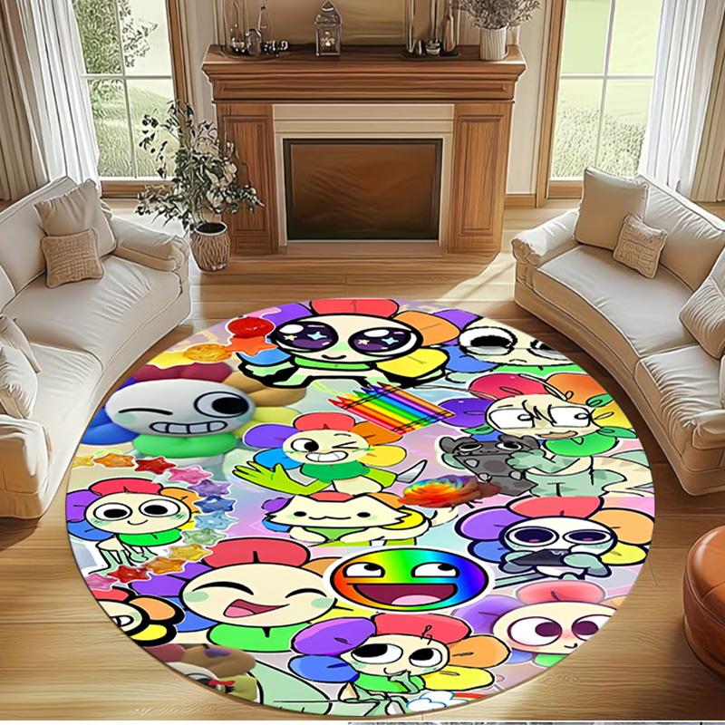 Dandy's World Print Round Rug, Washable Floor Carpet, For Entryway Dorm Laundry Room Office Study, Home Decor Birthday Christmas Gift