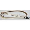 Live Line Retro Style Leather Guitar Strap with Stitching, White, LR45WHT